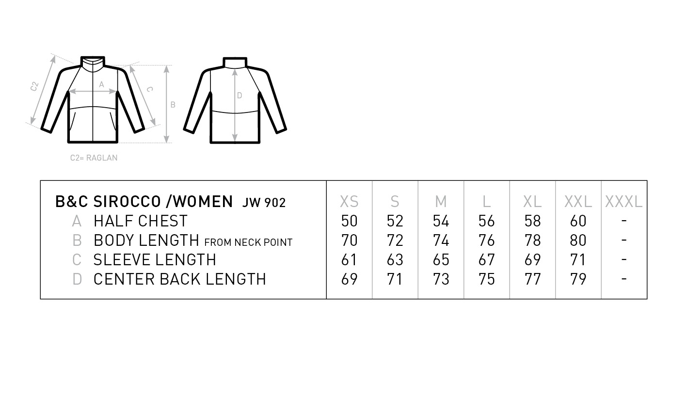 B&C Collection Women's Sirocco Jacket JW902 Ladies Waterproof Outdoor Nylon 